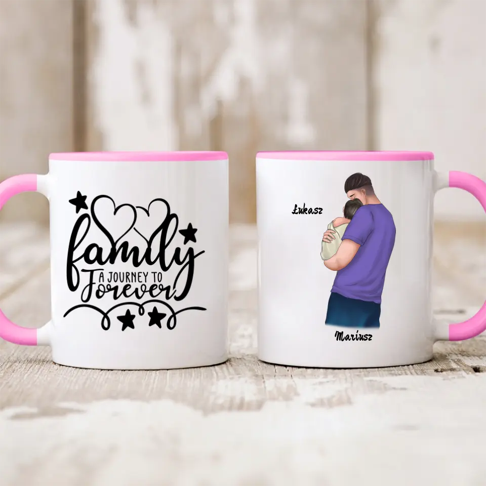 Táta a dětský hrnek