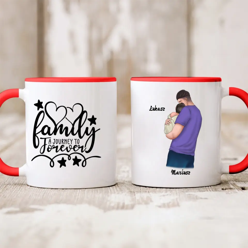 Táta a dětský hrnek