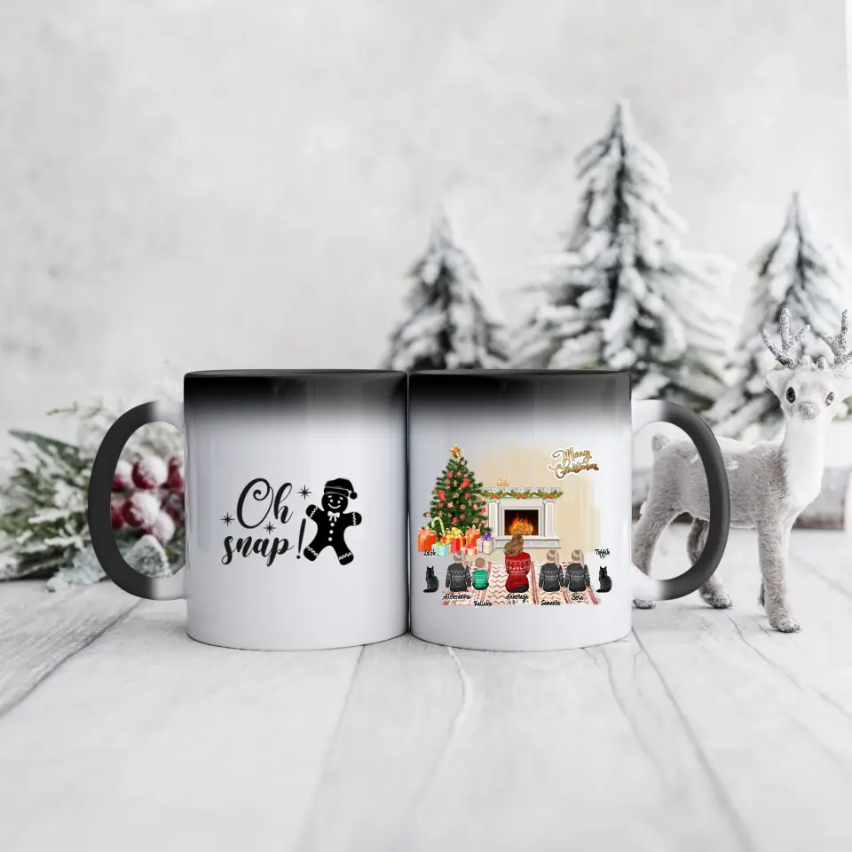 Rodinný hrnek - maminka + až 1-4 děti + 1/2 domácích mazlíčků #Vánoce