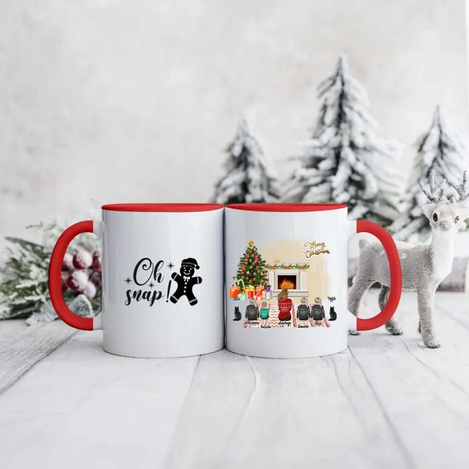 Rodinný hrnek - maminka + až 1-4 děti + 1/2 domácích mazlíčků #Vánoce