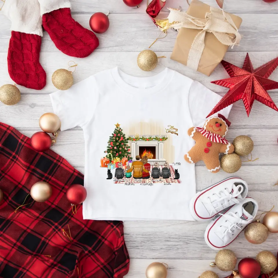 Vánoční trička pro rodinu - 2 osoby dospělí + až 1-4 děti + 1-2 domácích mazlíčků #93