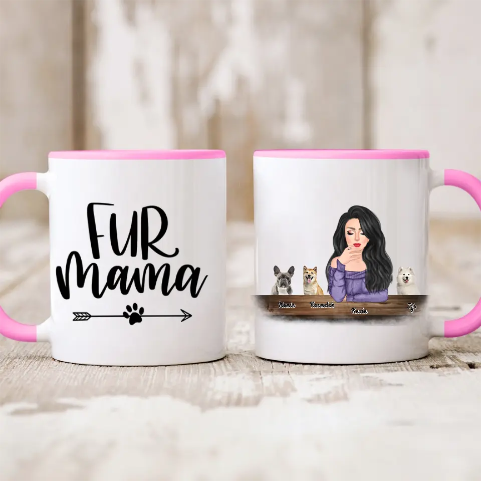 Hrnek s pejskem - žena + 1-3 domácí zvířata #3