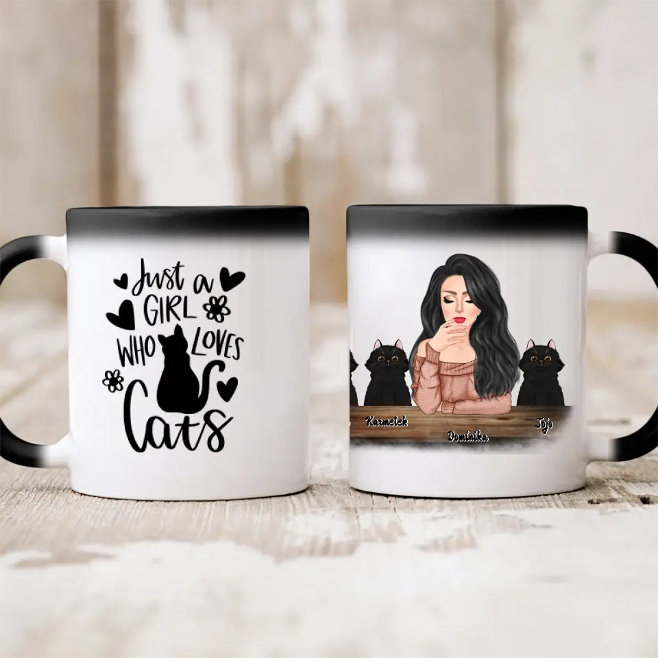 Hrnek s kočkou - Žena + 1-3 domácí zvířata #2