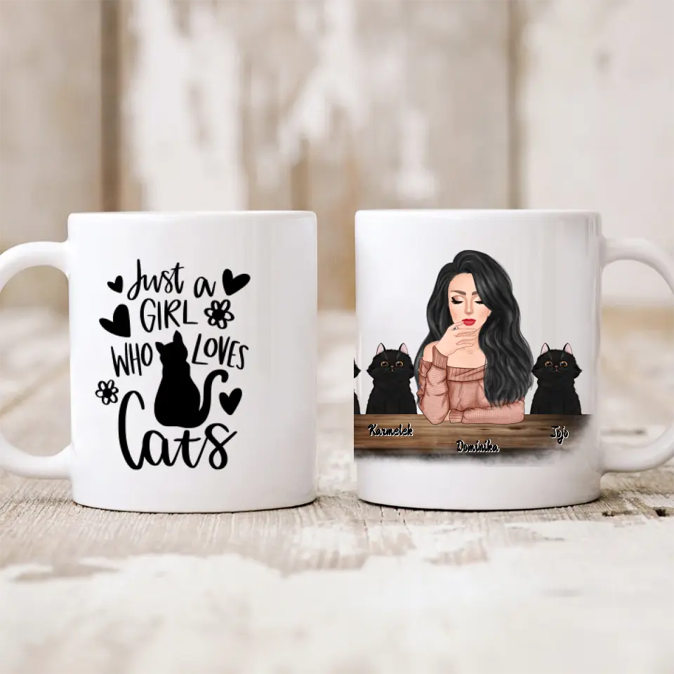 Hrnek s kočkou - Žena + 1-3 domácí zvířata #2