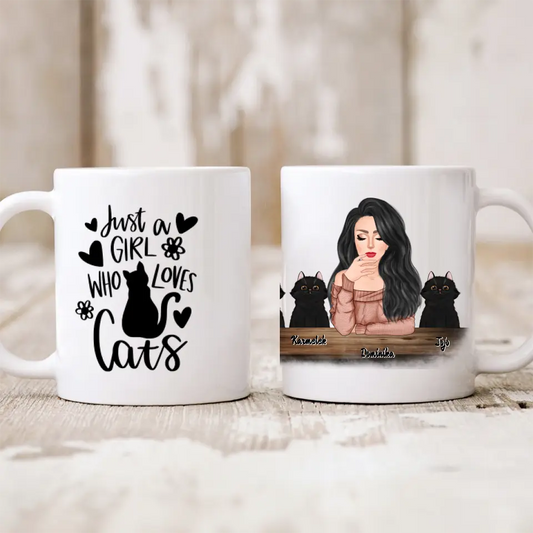 Hrnek s kočkou - Žena + 1-3 domácí zvířata #2