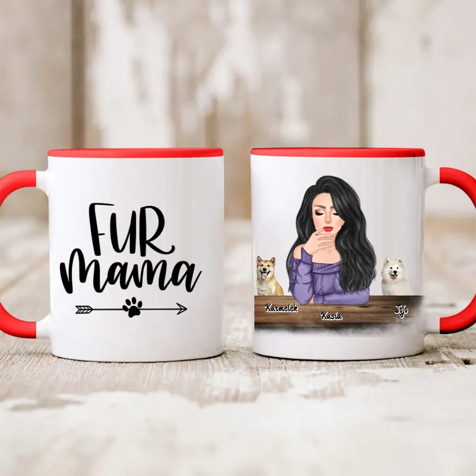 Hrnek s pejskem - žena + 1-3 domácí zvířata #3