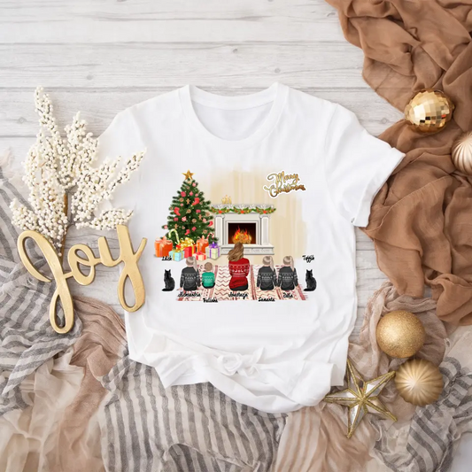 Vánoční trička pro rodinu - maminka + až 1-4 děti + 1-2 domácích mazlíčků #99