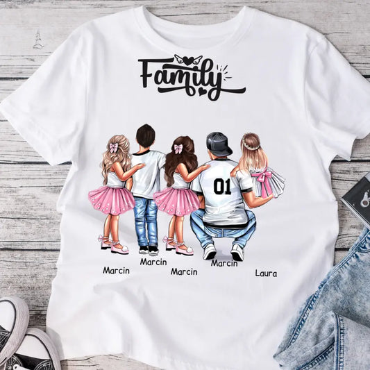Rodinné tričko (personalizované) - pro tátu + 1-4 děti #15