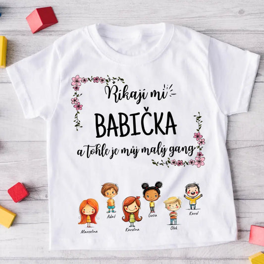 Rodinné tričko (personalizované) - Babička + 1-6 vnoučat #182