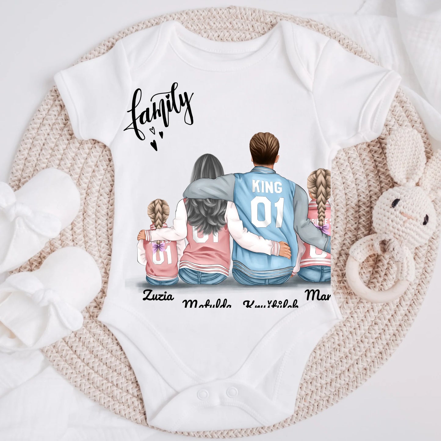 Rodinné tričko (personalizované) - 2 lidé + 2 děti #2