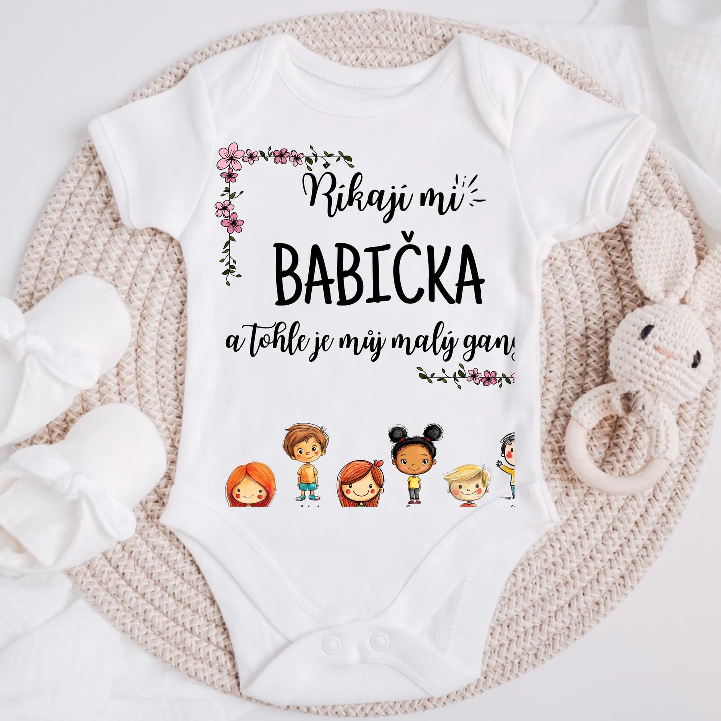 Rodinné tričko (personalizované) - Babička + 1-6 vnoučat #182