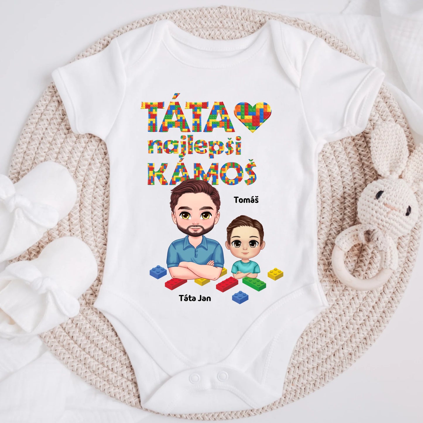 Tričko pro tátu a děti - Personalizované - Dárek ke Dni otců #4002