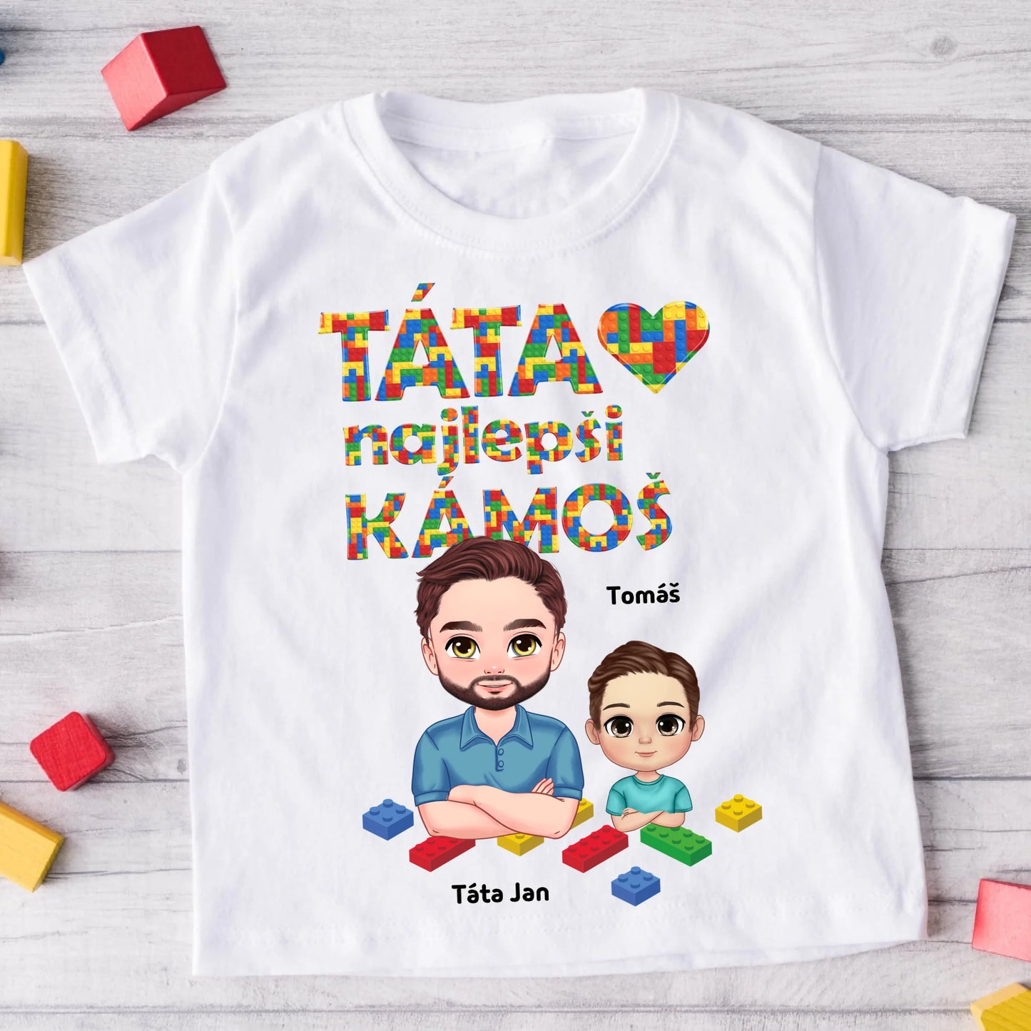 Tričko pro tátu a děti - Personalizované - Dárek ke Dni otců #4002