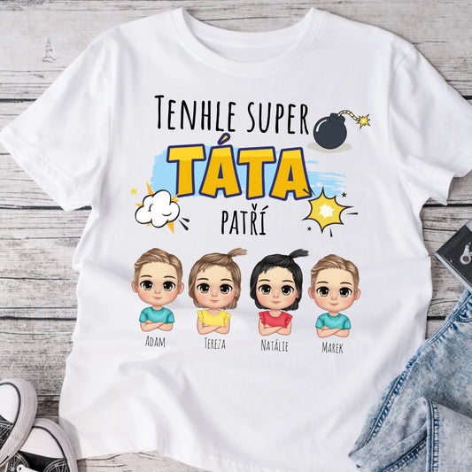Tričko pro tátu a děti - Personalizované - Dárek ke Dni otců #4629