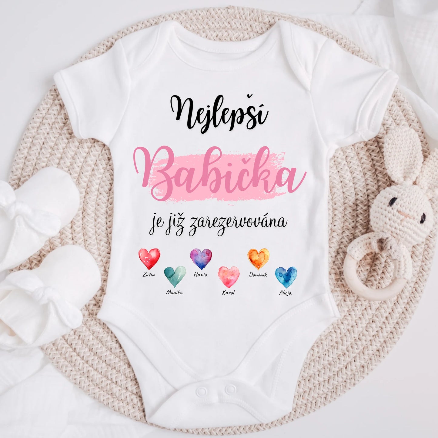 Rodinné tričko (personalizované) - Babička + 1-6 vnoučat #185