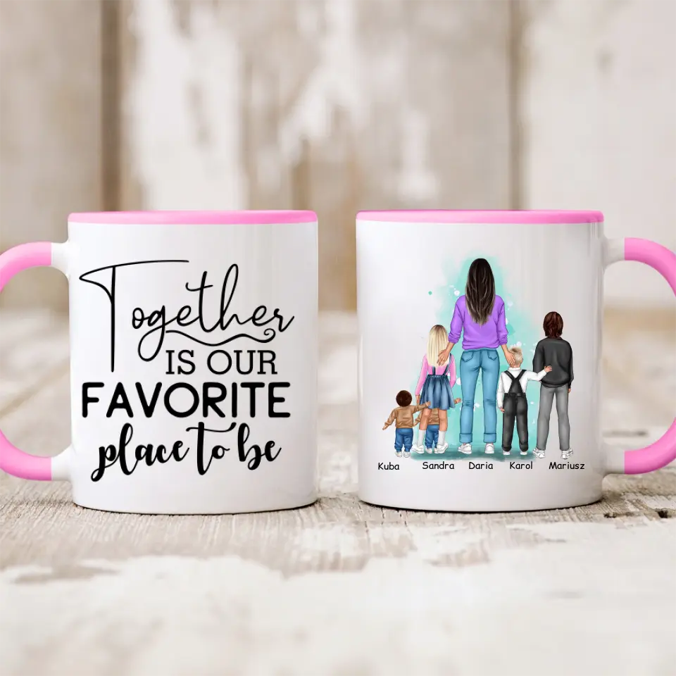 Rodinný hrnek - maminka + až 1-4 děti #CZ12