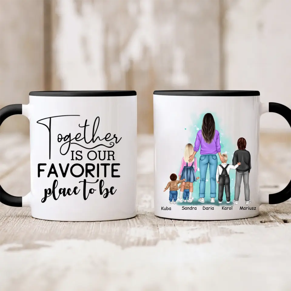 Rodinný hrnek - maminka + až 1-4 děti #CZ12