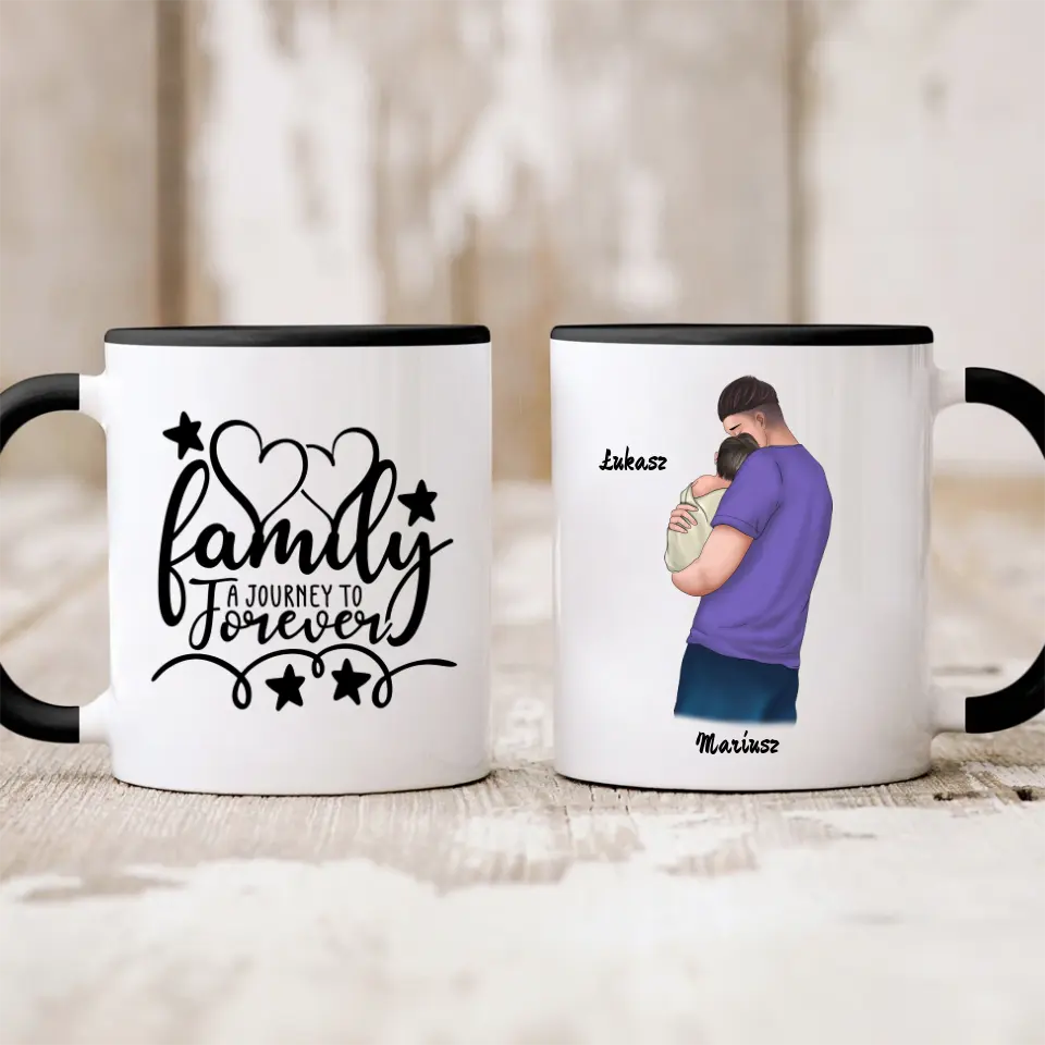 Táta a dětský hrnek