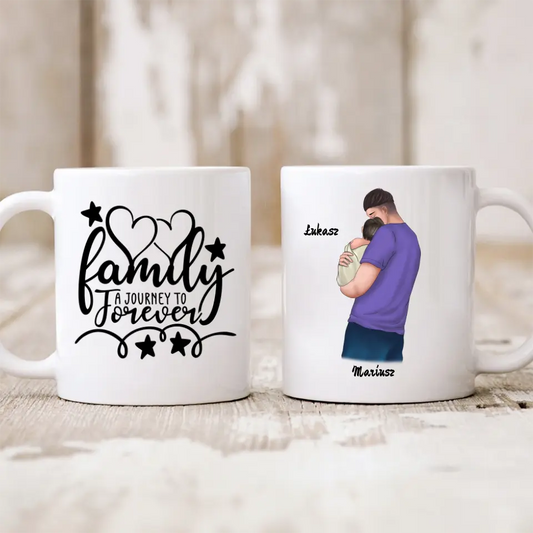 Táta a dětský hrnek