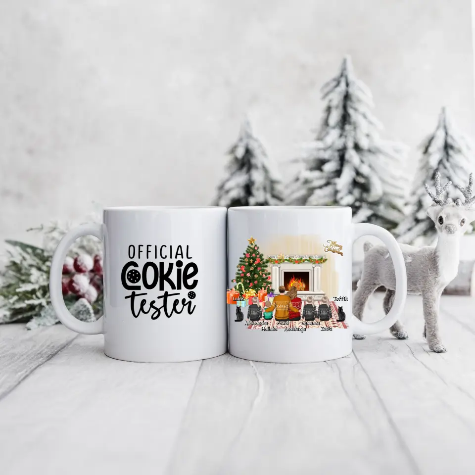 Rodinný hrnek - 2 osoby dospělí + až 4 děti + 1/2 domácích mazlíčků #Vánoce