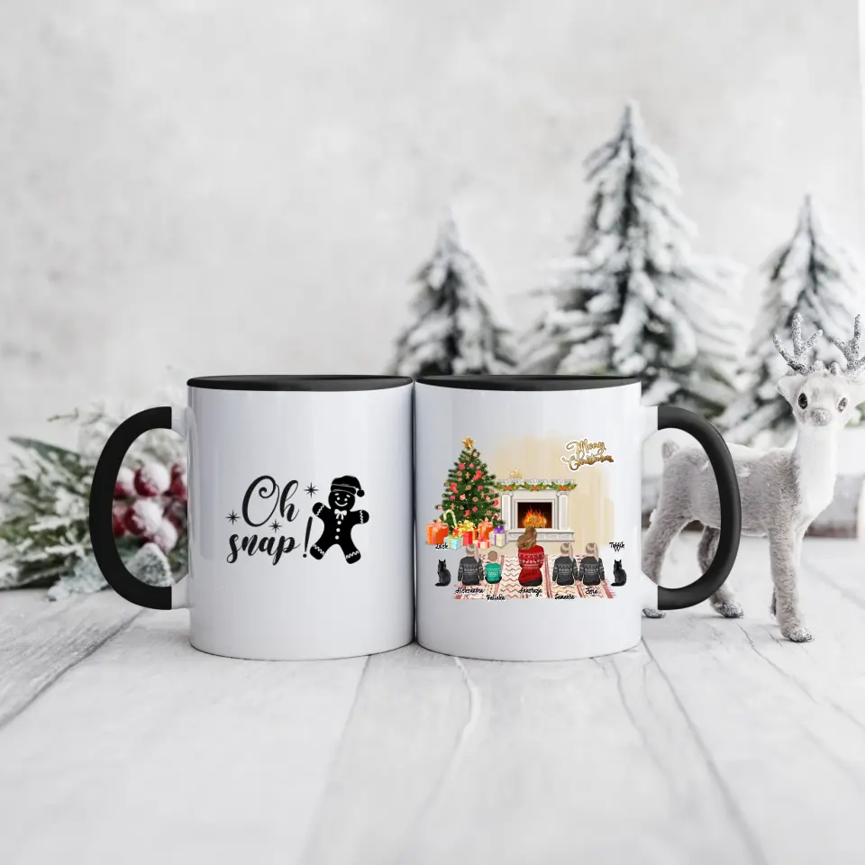 Rodinný hrnek - maminka + až 1-4 děti + 1/2 domácích mazlíčků #Vánoce