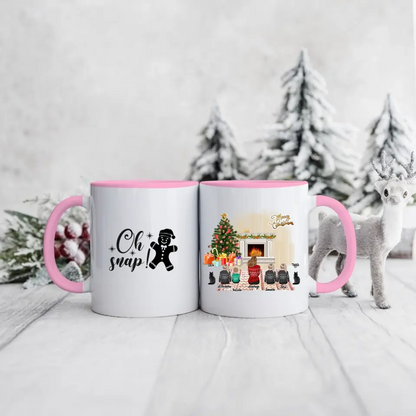 Rodinný hrnek - maminka + až 1-4 děti + 1/2 domácích mazlíčků #Vánoce