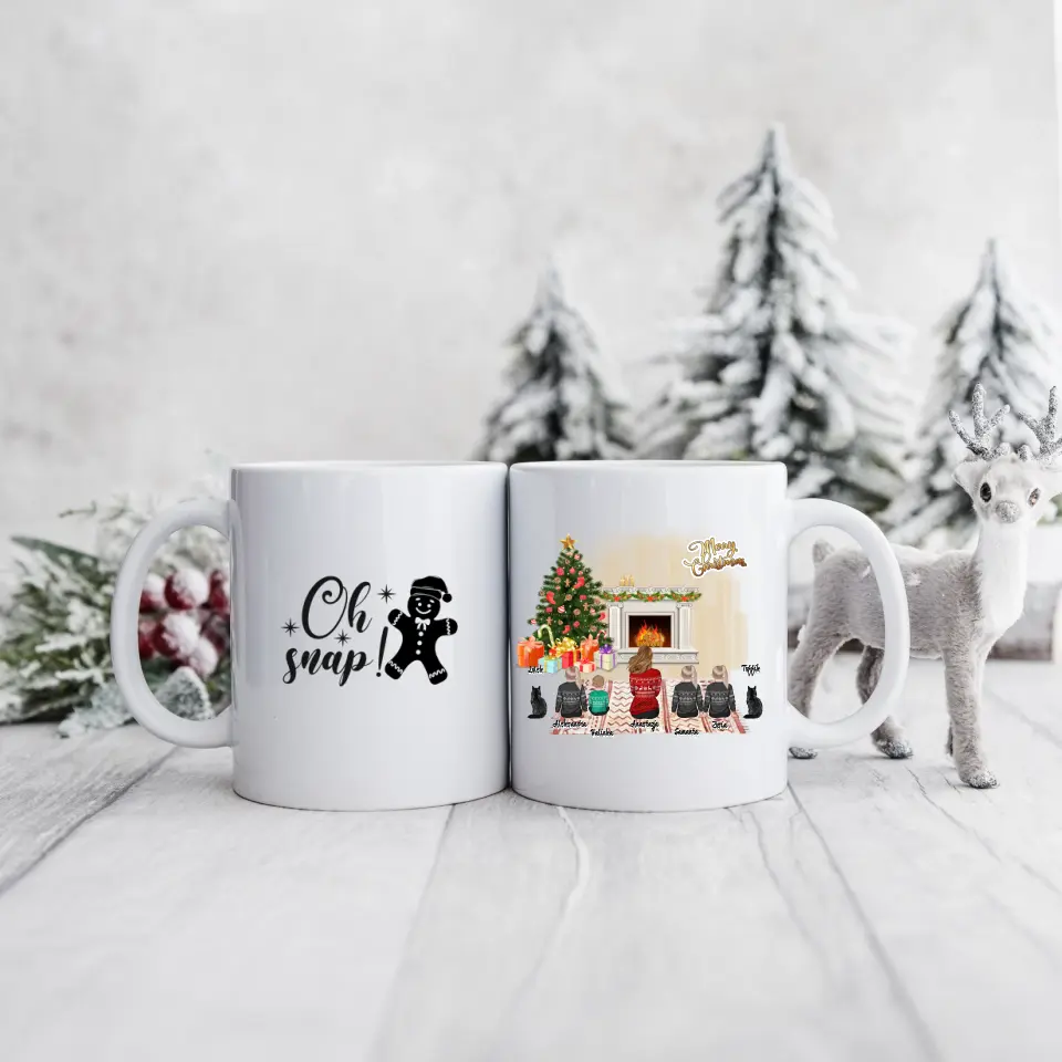 Rodinný hrnek - maminka + až 1-4 děti + 1/2 domácích mazlíčků #Vánoce