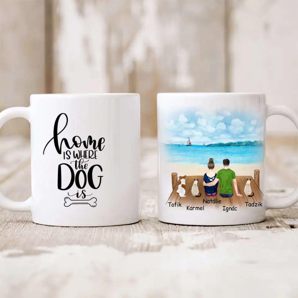 Hrnek žena + muž + max. 3 domácí zvířata