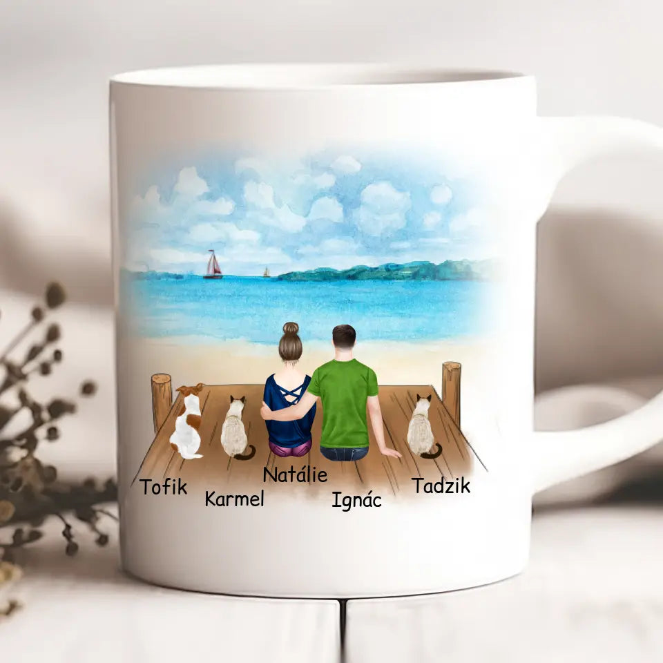 Hrnek žena + muž + max. 3 domácí zvířata