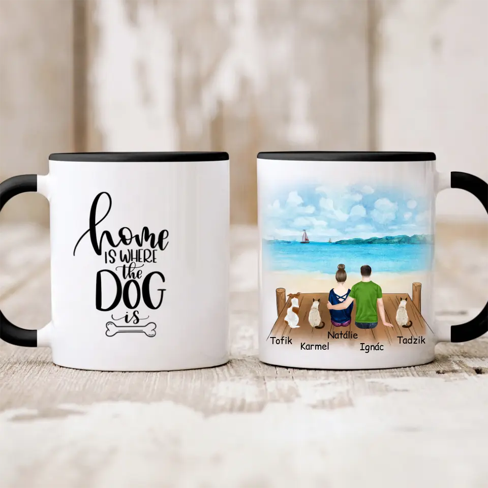 Hrnek žena + muž + max. 3 domácí zvířata