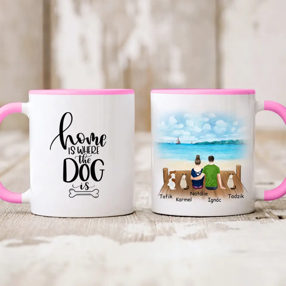 Hrnek žena + muž + max. 3 domácí zvířata