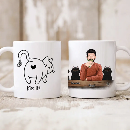 Hrnek s kočkou - muž + 1-3 domácí zvířata #1