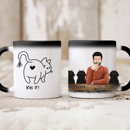 Hrnek s kočkou - muž + 1-3 domácí zvířata #1