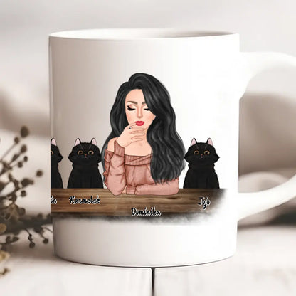 Hrnek s kočkou - Žena + 1-3 domácí zvířata #2