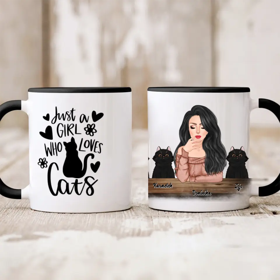 Hrnek s kočkou - Žena + 1-3 domácí zvířata #2
