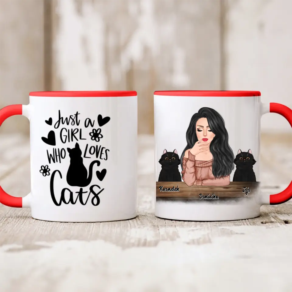 Hrnek s kočkou - Žena + 1-3 domácí zvířata #2