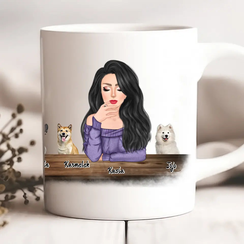 Hrnek s pejskem - žena + 1-3 domácí zvířata #3