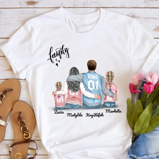 Rodinné tričko (personalizované) - 2 lidé + 2 děti #2