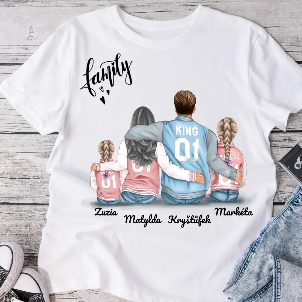 Rodinné tričko (personalizované) - 2 lidé + 2 děti #2