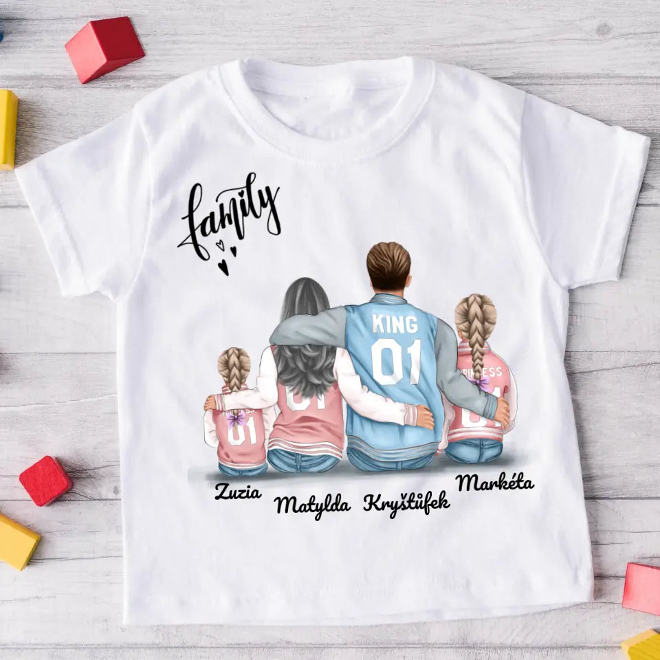 Rodinné tričko (personalizované) - 2 lidé + 2 děti #2