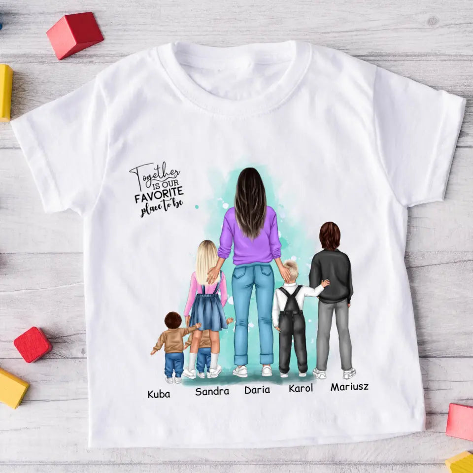 Rodinné tričko (personalizované) - maminka + až 1-4 děti #12
