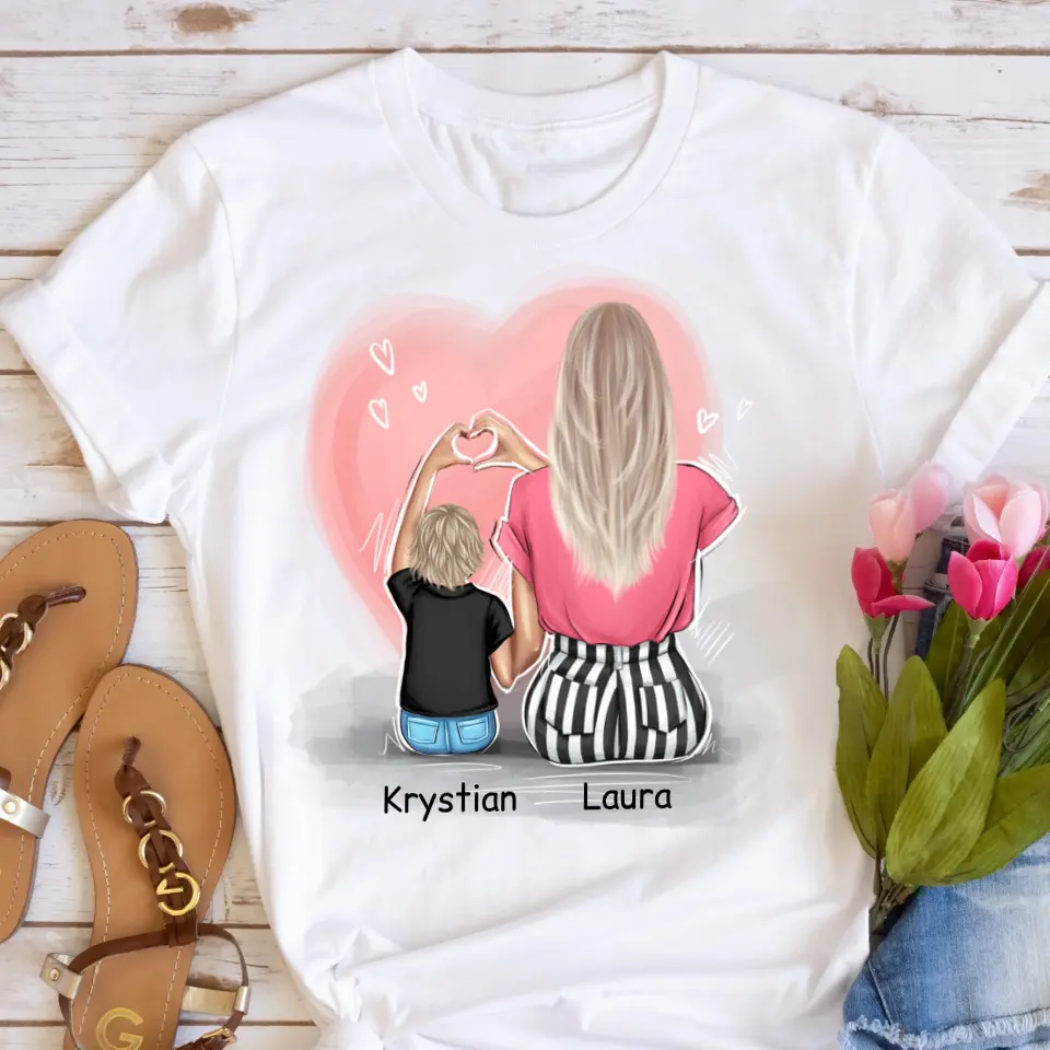 Rodinné tričko (personalizované) - Máma a syn #14