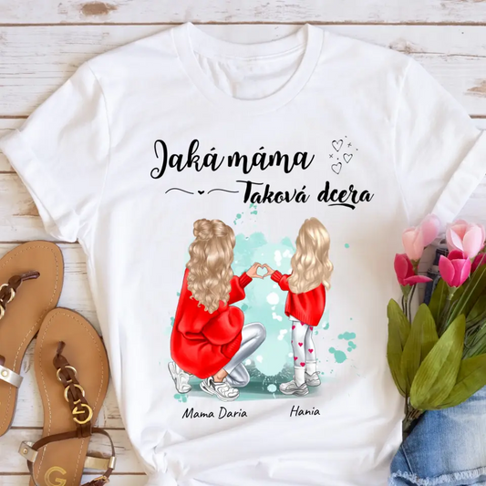 Rodinné tričko (personalizované) - Máma a dcera #81