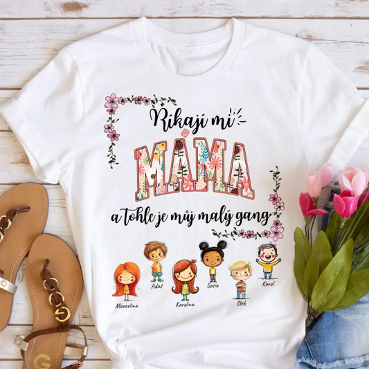 Rodinné tričko (personalizované) - Máma + 1-6 dětí #181