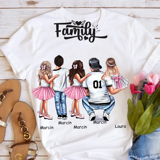 Rodinné tričko (personalizované) - pro tátu + 1-4 děti #15