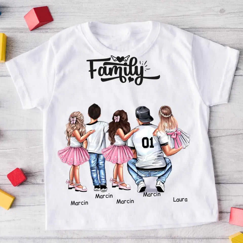 Rodinné tričko (personalizované) - pro tátu + 1-4 děti #15