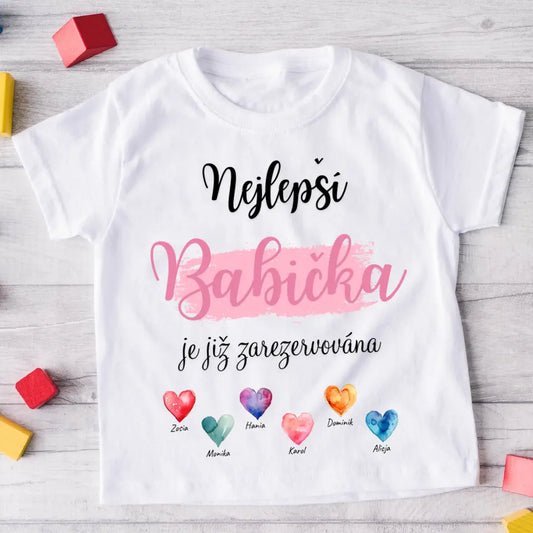 Rodinné tričko (personalizované) - Babička + 1-6 vnoučat #185