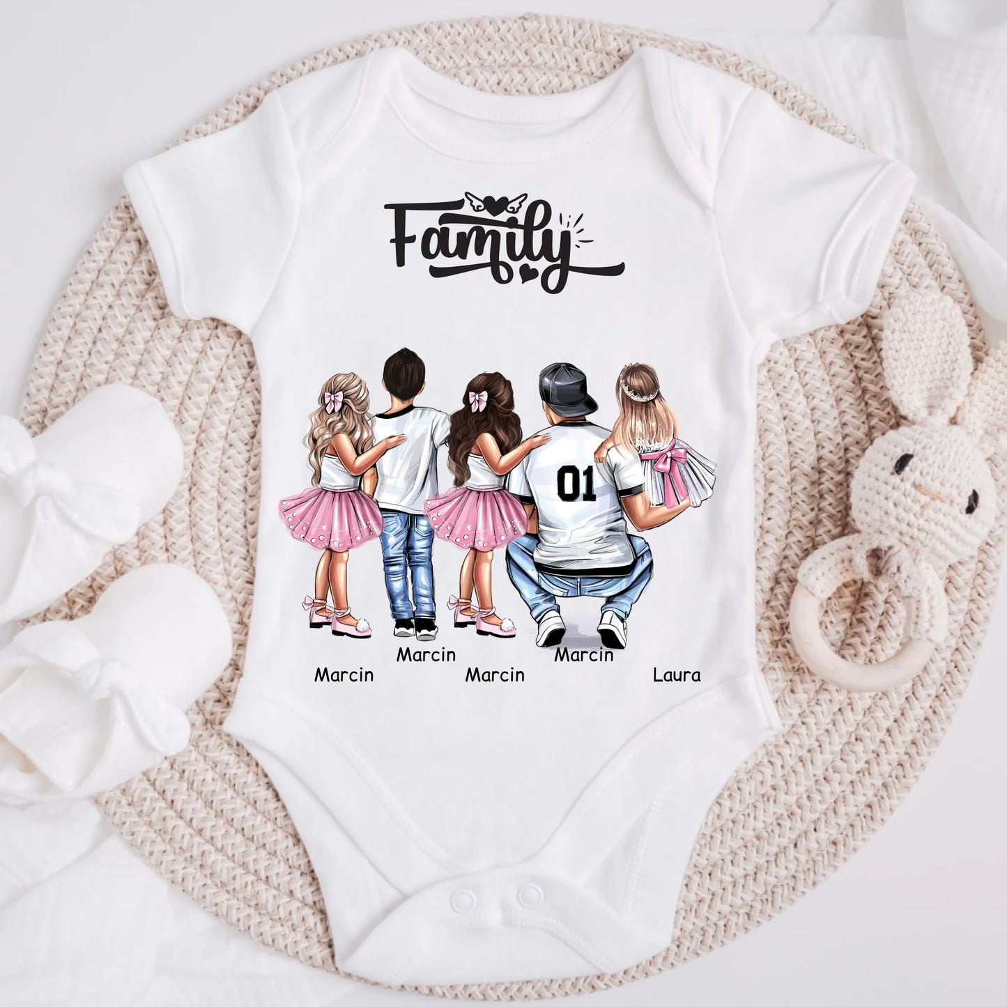 Rodinné tričko (personalizované) - pro tátu + 1-4 děti #15