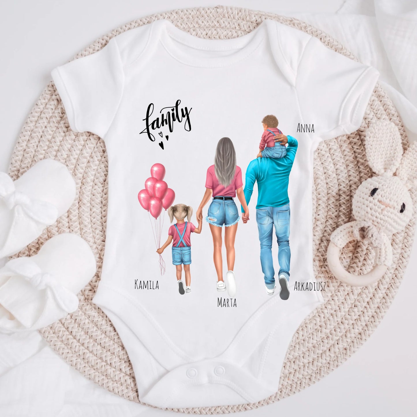 Rodinné tričko (personalizované)- 2 lidé + 1/2 děti #3