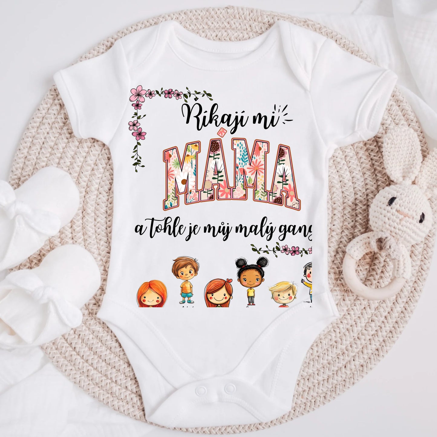 Rodinné tričko (personalizované) - Máma + 1-6 dětí #181